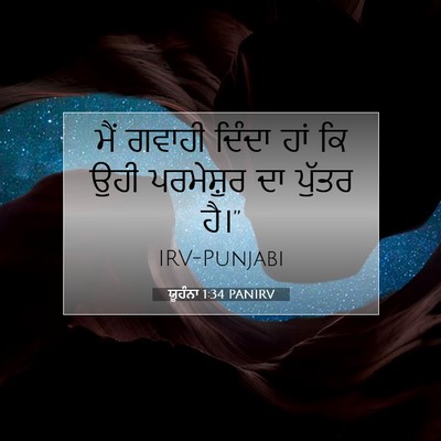 Picture 07 - ਯੂਹੰਨਾ 1:34 PANIRV - ਮੈਂ ਗਵਾਹੀ ਦਿੰਦਾ - Bible Verse Picture