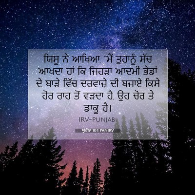 Picture 07 - ਯੂਹੰਨਾ 10:1 PANIRV - ਯਿਸੂ ਨੇ ਆਖਿਆ, “ਮੈਂ - Bible Verse Picture
