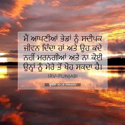 Picture 07 - ਯੂਹੰਨਾ 10:28 PANIRV - ਮੈਂ ਆਪਣੀਆਂ ਭੇਡਾਂ - Bible Verse Picture
