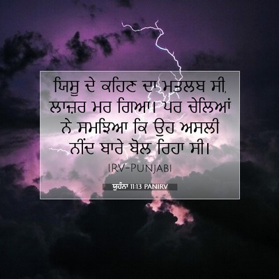 Picture 07 - ਯੂਹੰਨਾ 11:13 PANIRV - ਯਿਸੂ ਦੇ ਕਹਿਣ ਦਾ - Bible Verse Picture