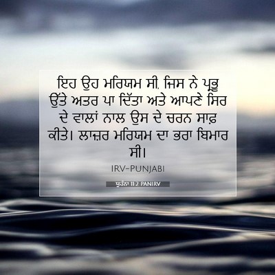 Picture 07 - ਯੂਹੰਨਾ 11:2 PANIRV - ਇਹ ਉਹ ਮਰਿਯਮ ਸੀ, ਜਿਸ - Bible Verse Picture