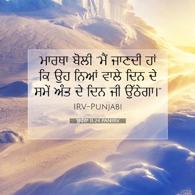 Picture 07 - ਯੂਹੰਨਾ 11:24 PANIRV - ਮਾਰਥਾ ਬੋਲੀ “ਮੈਂ - Bible Verse Picture