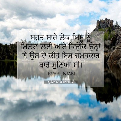Picture 07 - ਯੂਹੰਨਾ 12:18 PANIRV - ਬਹੁਤ ਸਾਰੇ ਲੋਕ ਯਿਸੂ - Bible Verse Picture