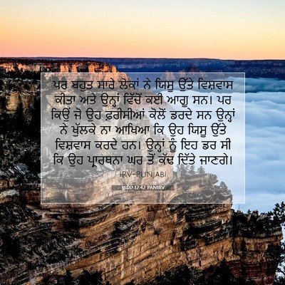 Picture 07 - ਯੂਹੰਨਾ 12:42 PANIRV - ਪਰ ਬਹੁਤ ਸਾਰੇ ਲੋਕਾਂ - Bible Verse Picture
