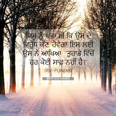 Picture 07 - ਯੂਹੰਨਾ 13:11 PANIRV - ਯਿਸੂ ਨੂੰ ਪਤਾ ਸੀ ਕਿ - Bible Verse Picture