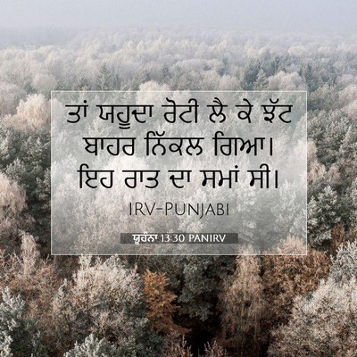 Picture 07 - ਯੂਹੰਨਾ 13:30 PANIRV - ਤਾਂ ਯਹੂਦਾ ਰੋਟੀ ਲੈ - Bible Verse Picture