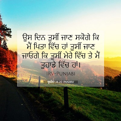 Picture 07 - ਯੂਹੰਨਾ 14:20 PANIRV - ਉਸ ਦਿਨ ਤੁਸੀਂ ਜਾਣ - Bible Verse Picture