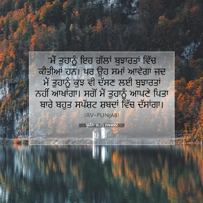 Picture 07 - ਯੂਹੰਨਾ 16:25 PANIRV - “ਮੈਂ ਤੁਹਾਨੂੰ ਇਹ - Bible Verse Picture