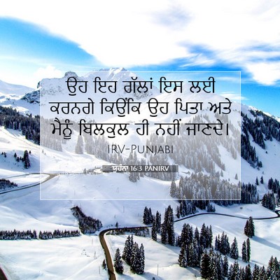 Picture 07 - ਯੂਹੰਨਾ 16:3 PANIRV - ਉਹ ਇਹ ਗੱਲਾਂ ਇਸ ਲਈ - Bible Verse Picture