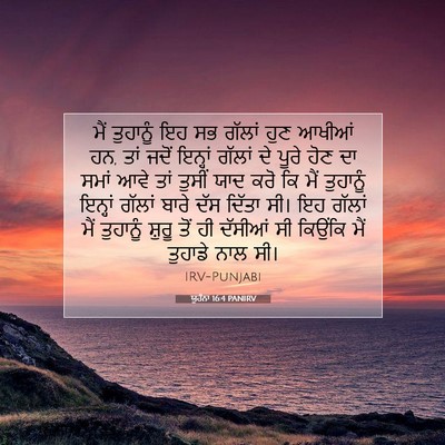 Picture 07 - ਯੂਹੰਨਾ 16:4 PANIRV - ਮੈਂ ਤੁਹਾਨੂੰ ਇਹ ਸਭ - Bible Verse Picture