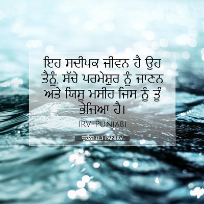 Picture 07 - ਯੂਹੰਨਾ 17:3 PANIRV - ਇਹ ਸਦੀਪਕ ਜੀਵਨ ਹੈ ਉਹ - Bible Verse Picture