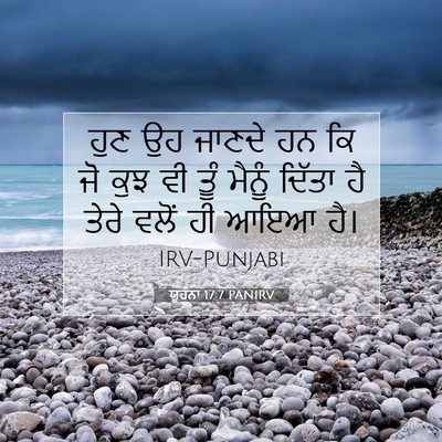 Picture 07 - ਯੂਹੰਨਾ 17:7 PANIRV - ਹੁਣ ਉਹ ਜਾਣਦੇ ਹਨ ਕਿ - Bible Verse Picture