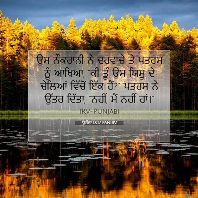 Picture 07 - ਯੂਹੰਨਾ 18:17 PANIRV - ਉਸ ਨੌਕਰਾਨੀ ਨੇ - Bible Verse Picture