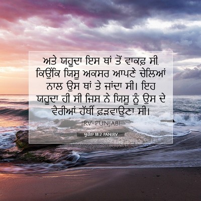 Picture 07 - ਯੂਹੰਨਾ 18:2 PANIRV - ਅਤੇ ਯਹੂਦਾ ਇਸ ਥਾਂ - Bible Verse Picture