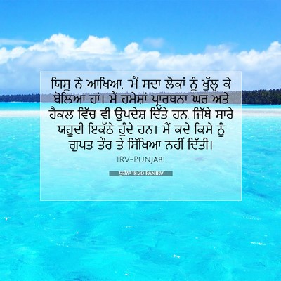 Picture 07 - ਯੂਹੰਨਾ 18:20 PANIRV - ਯਿਸੂ ਨੇ ਆਖਿਆ, “ਮੈਂ - Bible Verse Picture