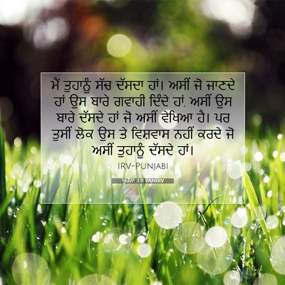Picture 07 - ਯੂਹੰਨਾ 3:11 PANIRV - ਮੈਂ ਤੁਹਾਨੂੰ ਸੱਚ - Bible Verse Picture