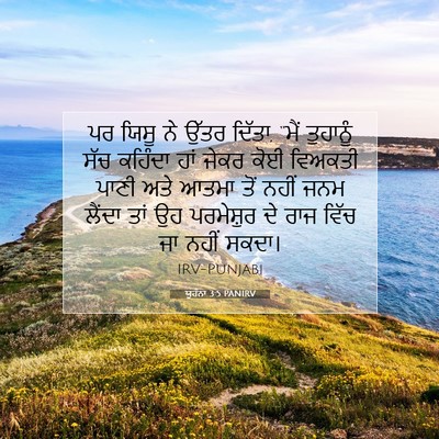 Picture 07 - ਯੂਹੰਨਾ 3:5 PANIRV - ਪਰ ਯਿਸੂ ਨੇ ਉੱਤਰ - Bible Verse Picture
