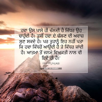 Picture 07 - ਯੂਹੰਨਾ 3:8 PANIRV - ਹਵਾ ਉਸ ਪਾਸੇ ਹੀ - Bible Verse Picture