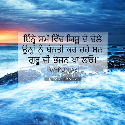 Picture 07 - ਯੂਹੰਨਾ 4:31 PANIRV - ਇੰਨ੍ਹੇ ਸਮੇਂ ਵਿੱਚ - Bible Verse Picture