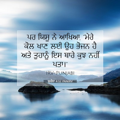 Picture 07 - ਯੂਹੰਨਾ 4:32 PANIRV - ਪਰ ਯਿਸੂ ਨੇ ਆਖਿਆ, - Bible Verse Picture