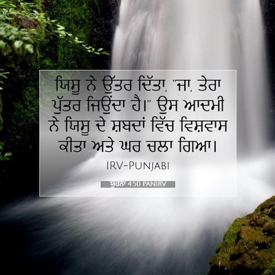 Picture 07 - ਯੂਹੰਨਾ 4:50 PANIRV - ਯਿਸੂ ਨੇ ਉੱਤਰ ਦਿੱਤਾ, - Bible Verse Picture