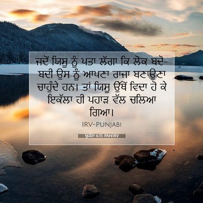 Picture 07 - ਯੂਹੰਨਾ 6:15 PANIRV - ਜਦੋਂ ਯਿਸੂ ਨੂੰ ਪਤਾ - Bible Verse Picture