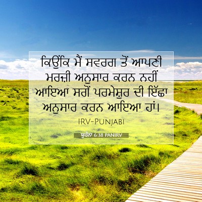 Picture 07 - ਯੂਹੰਨਾ 6:38 PANIRV - ਕਿਉਂਕਿ ਮੈਂ ਸਵਰਗ - Bible Verse Picture