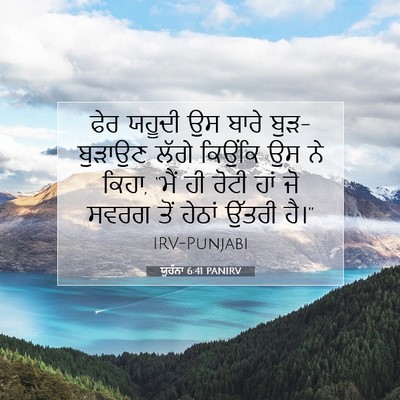 Picture 07 - ਯੂਹੰਨਾ 6:41 PANIRV - ਫੇਰ ਯਹੂਦੀ ਉਸ ਬਾਰੇ - Bible Verse Picture