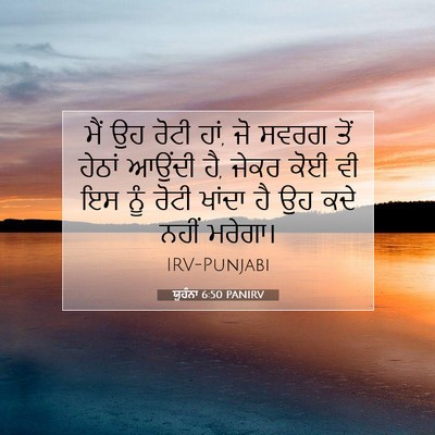 Picture 07 - ਯੂਹੰਨਾ 6:50 PANIRV - ਮੈਂ ਉਹ ਰੋਟੀ ਹਾਂ, ਜੋ - Bible Verse Picture