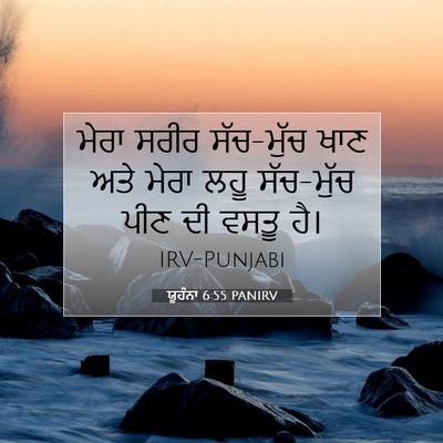 Picture 07 - ਯੂਹੰਨਾ 6:55 PANIRV - ਮੇਰਾ ਸਰੀਰ ਸੱਚ-ਮੁੱਚ - Bible Verse Picture