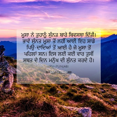 Picture 07 - ਯੂਹੰਨਾ 7:22 PANIRV - ਮੂਸਾ ਨੇ ਤੁਹਾਨੂੰ - Bible Verse Picture