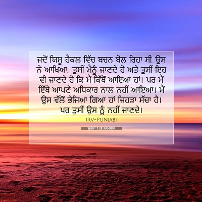 Picture 07 - ਯੂਹੰਨਾ 7:28 PANIRV - ਜਦੋਂ ਯਿਸੂ ਹੈਕਲ - Bible Verse Picture