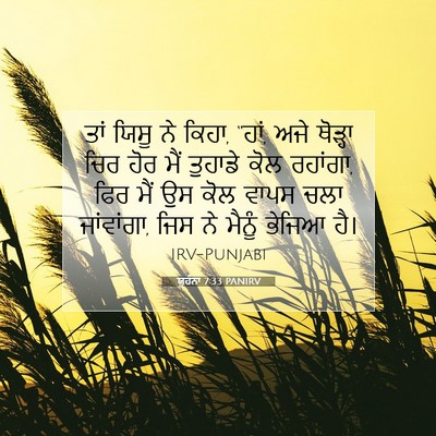 Picture 07 - ਯੂਹੰਨਾ 7:33 PANIRV - ਤਾਂ ਯਿਸੂ ਨੇ ਕਿਹਾ, - Bible Verse Picture