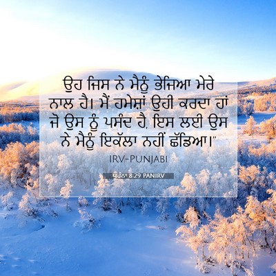 Picture 07 - ਯੂਹੰਨਾ 8:29 PANIRV - ਉਹ ਜਿਸ ਨੇ ਮੈਨੂੰ - Bible Verse Picture