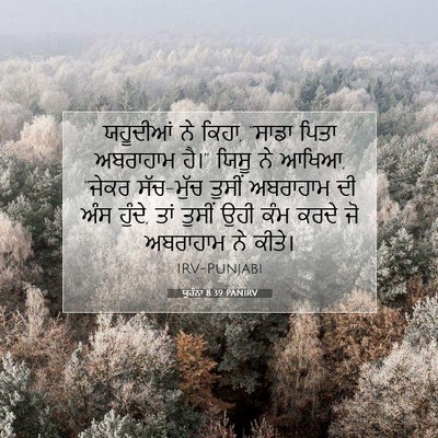Picture 07 - ਯੂਹੰਨਾ 8:39 PANIRV - ਯਹੂਦੀਆਂ ਨੇ ਕਿਹਾ, - Bible Verse Picture