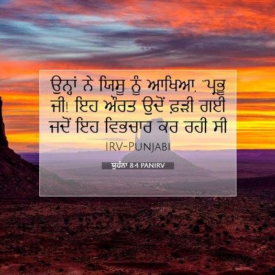 Picture 07 - ਯੂਹੰਨਾ 8:4 PANIRV - ਉਨ੍ਹਾਂ ਨੇ ਯਿਸੂ ਨੂੰ - Bible Verse Picture