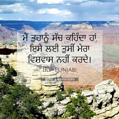 Picture 07 - ਯੂਹੰਨਾ 8:45 PANIRV - ਮੈਂ ਤੁਹਾਨੂੰ ਸੱਚ - Bible Verse Picture
