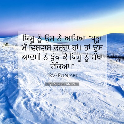 Picture 07 - ਯੂਹੰਨਾ 9:38 PANIRV - ਯਿਸੂ ਨੂੰ ਉਸ ਨੇ - Bible Verse Picture
