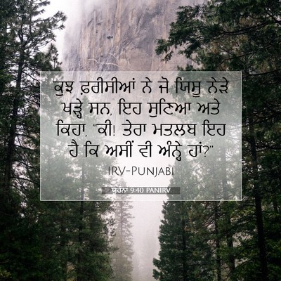 Picture 07 - ਯੂਹੰਨਾ 9:40 PANIRV - ਕੁਝ ਫ਼ਰੀਸੀਆਂ ਨੇ ਜੋ - Bible Verse Picture