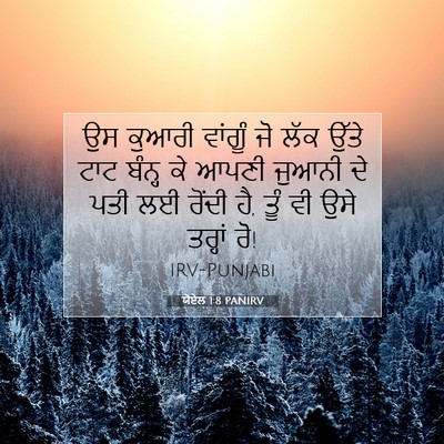 Picture 07 - ਯੋਏਲ 1:8 PANIRV - ਉਸ ਕੁਆਰੀ ਵਾਂਗੂੰ ਜੋ - Bible Verse Picture