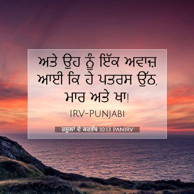 Picture 07 - ਰਸੂਲਾਂ ਦੇ ਕਰਤੱਬ 10:13 PANIRV - ਅਤੇ ਉਹ ਨੂੰ ਇੱਕ - Bible Verse Picture