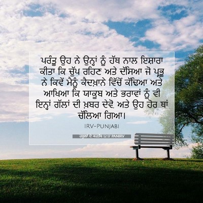 Picture 07 - ਰਸੂਲਾਂ ਦੇ ਕਰਤੱਬ 12:17 PANIRV - ਪਰੰਤੂ ਉਹ ਨੇ ਉਨ੍ਹਾਂ - Bible Verse Picture