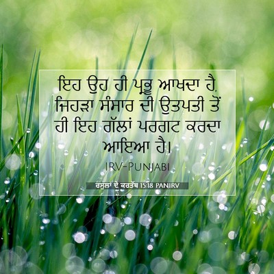 Picture 07 - ਰਸੂਲਾਂ ਦੇ ਕਰਤੱਬ 15:18 PANIRV - ਇਹ ਉਹ ਹੀ ਪ੍ਰਭੂ ਆਖਦਾ - Bible Verse Picture