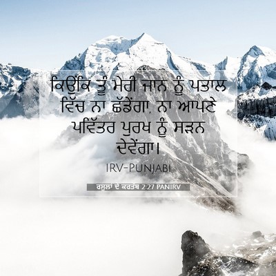 Picture 07 - ਰਸੂਲਾਂ ਦੇ ਕਰਤੱਬ 2:27 PANIRV - ਕਿਉਂਕਿ ਤੂੰ ਮੇਰੀ - Bible Verse Picture