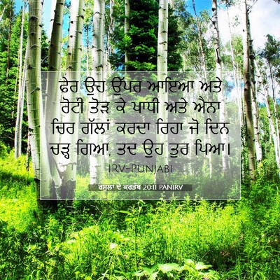 Picture 07 - ਰਸੂਲਾਂ ਦੇ ਕਰਤੱਬ 20:11 PANIRV - ਫੇਰ ਉਹ ਉੱਪਰ ਆਇਆ ਅਤੇ - Bible Verse Picture