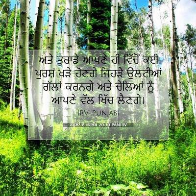 Picture 07 - ਰਸੂਲਾਂ ਦੇ ਕਰਤੱਬ 20:30 PANIRV - ਅਤੇ ਤੁਹਾਡੇ ਆਪਣੇ ਹੀ - Bible Verse Picture