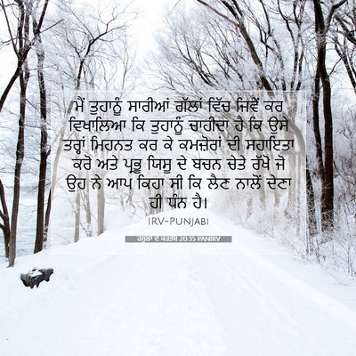 Picture 07 - ਰਸੂਲਾਂ ਦੇ ਕਰਤੱਬ 20:35 PANIRV - ਮੈਂ ਤੁਹਾਨੂੰ - Bible Verse Picture