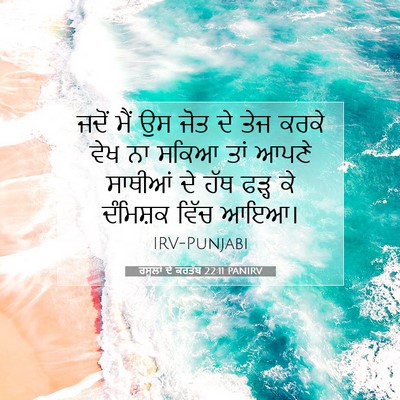 Picture 07 - ਰਸੂਲਾਂ ਦੇ ਕਰਤੱਬ 22:11 PANIRV - ਜਦੋਂ ਮੈਂ ਉਸ ਜੋਤ ਦੇ - Bible Verse Picture