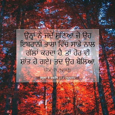 Picture 07 - ਰਸੂਲਾਂ ਦੇ ਕਰਤੱਬ 22:2 PANIRV - ਉਨ੍ਹਾਂ ਨੇ ਜਦੋਂ - Bible Verse Picture