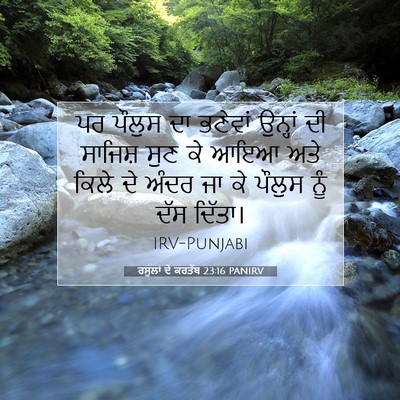 Picture 07 - ਰਸੂਲਾਂ ਦੇ ਕਰਤੱਬ 23:16 PANIRV - ਪਰ ਪੌਲੁਸ ਦਾ ਭਣੇਵਾਂ - Bible Verse Picture